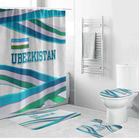 Uzbekistan Bathroom Set with Ribbon Wave Design - Wonder Print Shop