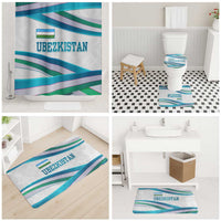Uzbekistan Bathroom Set with Ribbon Wave Design - Wonder Print Shop