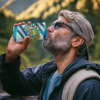 Uzbekistan 4 in 1 Can Cooler Tumbler with Ribbon Wave Design - Wonder Print Shop