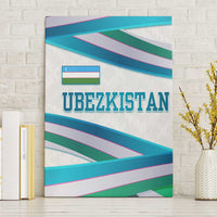 Uzbekistan Canvas Wall Art with Ribbon Wave Design - Wonder Print Shop