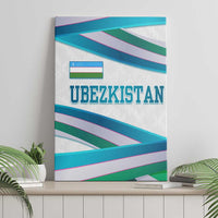 Uzbekistan Canvas Wall Art with Ribbon Wave Design - Wonder Print Shop