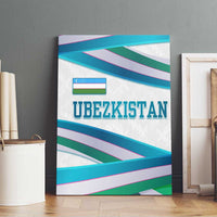Uzbekistan Canvas Wall Art with Ribbon Wave Design - Wonder Print Shop