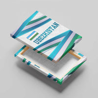 Uzbekistan Canvas Wall Art with Ribbon Wave Design - Wonder Print Shop