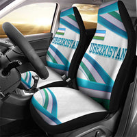 Uzbekistan Car Seat Cover with Ribbon Wave Design - Wonder Print Shop