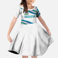 Uzbekistan Family Matching Tank Maxi Dress and Hawaiian Shirt with Ribbon Wave Design - Wonder Print Shop