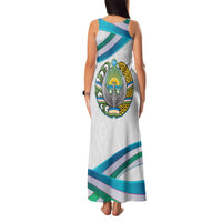 Uzbekistan Family Matching Tank Maxi Dress and Hawaiian Shirt with Ribbon Wave Design - Wonder Print Shop