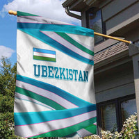 Uzbekistan Garden Flag with Ribbon Wave Design - Wonder Print Shop