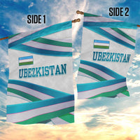 Uzbekistan Garden Flag with Ribbon Wave Design - Wonder Print Shop