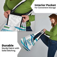 Uzbekistan Grocery Bag with Ribbon Wave Design - Wonder Print Shop