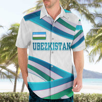 Uzbekistan Hawaiian Shirt with Ribbon Wave Design - Wonder Print Shop