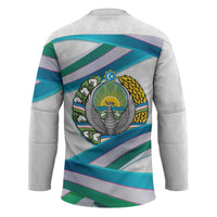 Uzbekistan Hockey Jersey with Ribbon Wave Design - Wonder Print Shop