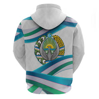 Uzbekistan Hoodie with Ribbon Wave Design - Wonder Print Shop