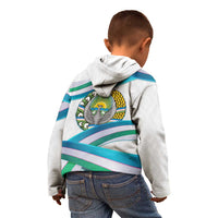 Uzbekistan Kid Hoodie with Ribbon Wave Design - Wonder Print Shop