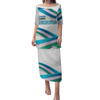 Uzbekistan Puletasi with Ribbon Wave Design - Wonder Print Shop