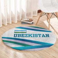 Uzbekistan Round Carpet with Ribbon Wave Design - Wonder Print Shop