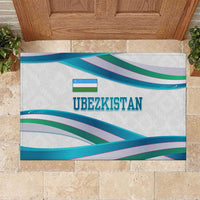 Uzbekistan Rubber Doormat with Ribbon Wave Design - Wonder Print Shop