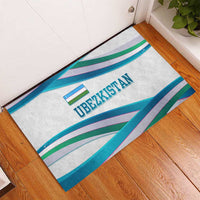Uzbekistan Rubber Doormat with Ribbon Wave Design - Wonder Print Shop