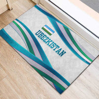 Uzbekistan Rubber Doormat with Ribbon Wave Design - Wonder Print Shop