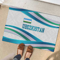 Uzbekistan Rubber Doormat with Ribbon Wave Design - Wonder Print Shop