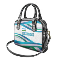 Uzbekistan Shoulder Handbag with Ribbon Wave Design - Wonder Print Shop