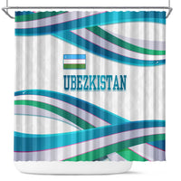 Uzbekistan Shower Curtain with Ribbon Wave Design - Wonder Print Shop
