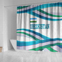 Uzbekistan Shower Curtain with Ribbon Wave Design - Wonder Print Shop