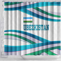 Uzbekistan Shower Curtain with Ribbon Wave Design - Wonder Print Shop