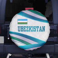 Uzbekistan Spare Tire Cover with Ribbon Wave Design - Wonder Print Shop