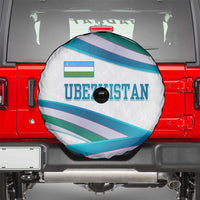 Uzbekistan Spare Tire Cover with Ribbon Wave Design - Wonder Print Shop