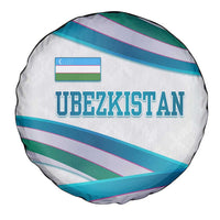 Uzbekistan Spare Tire Cover with Ribbon Wave Design - Wonder Print Shop