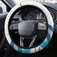 Uzbekistan Steering Wheel Cover with Ribbon Wave Design - Wonder Print Shop
