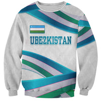 Uzbekistan Sweatshirt with Ribbon Wave Design - Wonder Print Shop