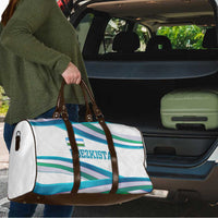 Uzbekistan Travel Bag with Ribbon Wave Design - Wonder Print Shop