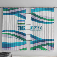 Uzbekistan Window Curtain with Ribbon Wave Design - Wonder Print Shop
