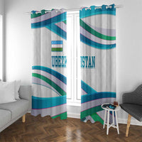 Uzbekistan Window Curtain with Ribbon Wave Design - Wonder Print Shop