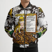 Leopard Gecko Bomber Puffer Jacket Tiny Dinosaur Department Funny Pest Control Graffiti