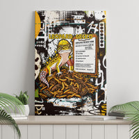 Leopard Gecko Canvas Wall Art Tiny Dinosaur Department Funny Pest Control Graffiti