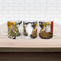 Leopard Gecko Ceramic Mug Tiny Dinosaur Department Funny Pest Control Graffiti