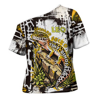 Leopard Gecko Cross Shoulder Shirt Tiny Dinosaur Department Funny Pest Control Graffiti