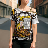 Leopard Gecko Cross Shoulder Shirt Tiny Dinosaur Department Funny Pest Control Graffiti