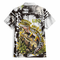 Leopard Gecko Hawaiian Shirt Tiny Dinosaur Department Funny Pest Control Graffiti