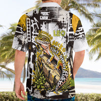 Leopard Gecko Hawaiian Shirt Tiny Dinosaur Department Funny Pest Control Graffiti