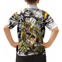 Leopard Gecko Hawaiian Shirt Tiny Dinosaur Department Funny Pest Control Graffiti