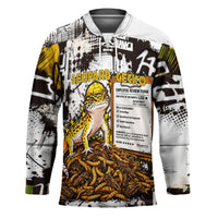 Leopard Gecko Hockey Jersey Tiny Dinosaur Department Funny Pest Control Graffiti