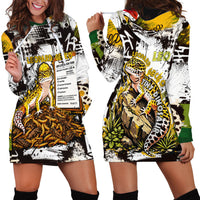Leopard Gecko Hoodie Dress Tiny Dinosaur Department Funny Pest Control Graffiti