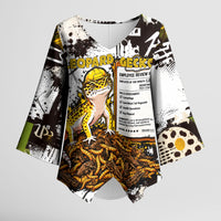 Leopard Gecko Kimono Sleeve Blouse Tiny Dinosaur Department Funny Pest Control Graffiti
