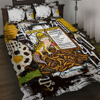 Leopard Gecko Quilt Bed Set Tiny Dinosaur Department Funny Pest Control Graffiti
