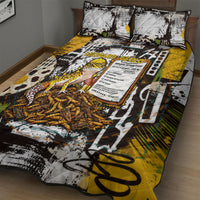 Leopard Gecko Quilt Bed Set Tiny Dinosaur Department Funny Pest Control Graffiti