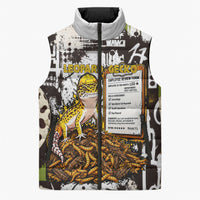 Leopard Gecko Sleeveless Puffer Jacket Tiny Dinosaur Department Funny Pest Control Graffiti