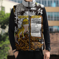 Leopard Gecko Sleeveless Puffer Jacket Tiny Dinosaur Department Funny Pest Control Graffiti